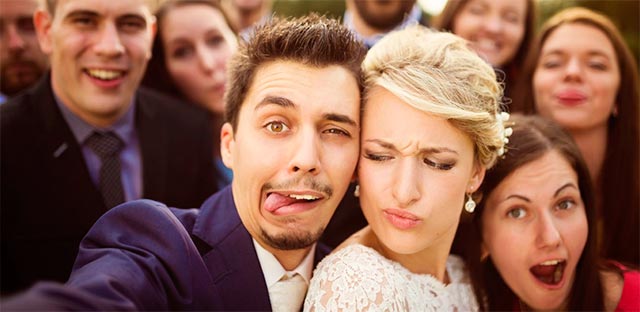 Selfies y fotos simpáticas durante una boda