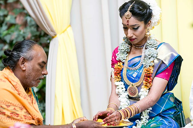 Siva, durante la ceremonia de la boda tradicional hindú