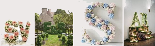 Ideas de letras con flores de bodas