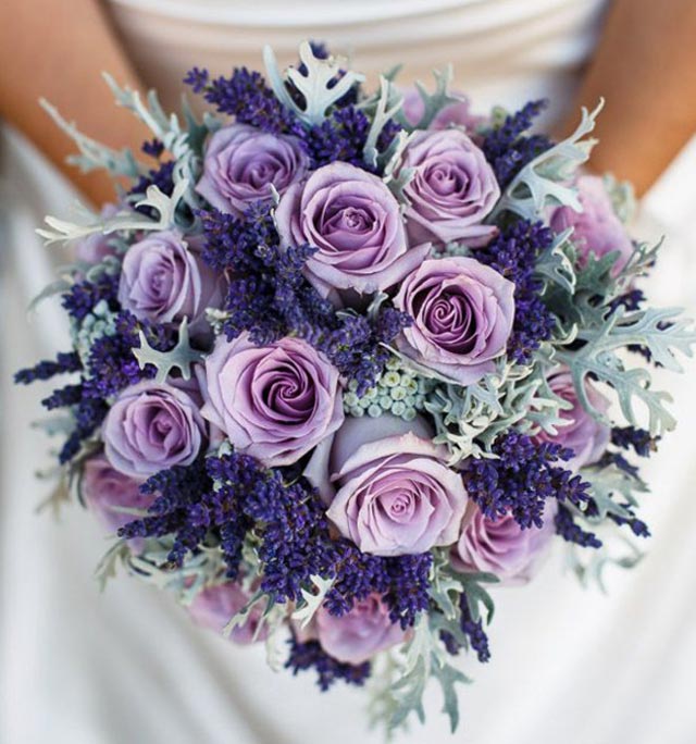 Ramo de novia en tonos lilas