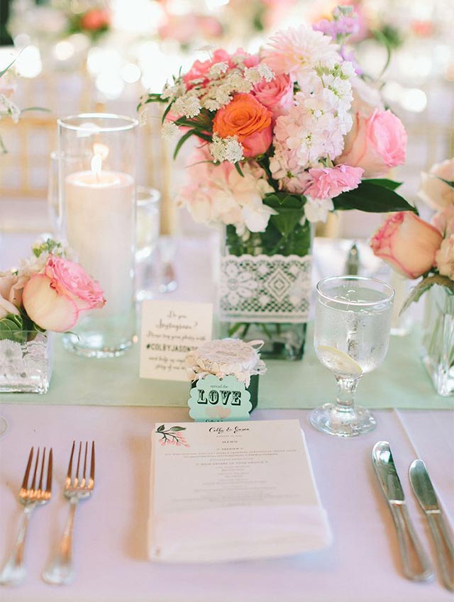 Ideas e inspiración para decorar tu boda con estilo Romántico Tonos pastel