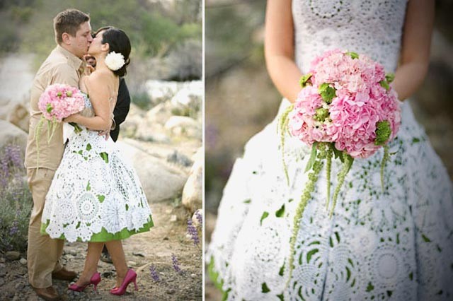 El crochet en los vestido de novia
