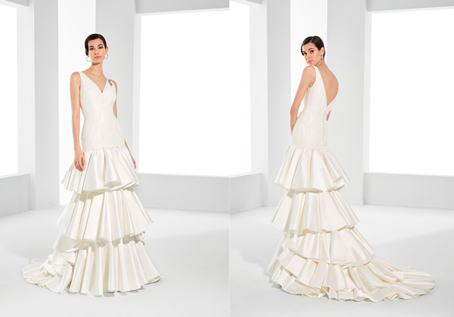 Vestido de novia con inspiración flamenca del diseñador Pepe Botella
